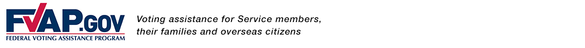 FVAP logo + Voting assistance for Service members, their families and overseas citizens